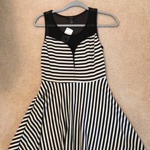 Black and white striped dress